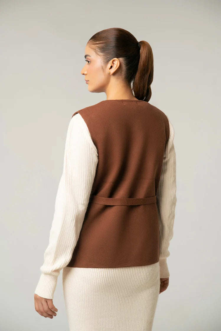 Sleeveless Knit  Cardigan