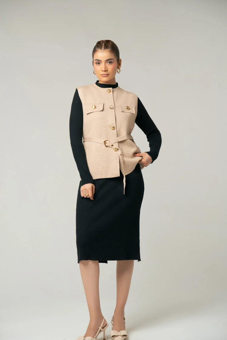 Sleeveless Knit Cardigan