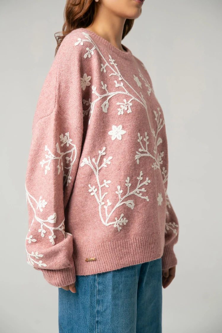 Oversized Embroidered Knit Sweater