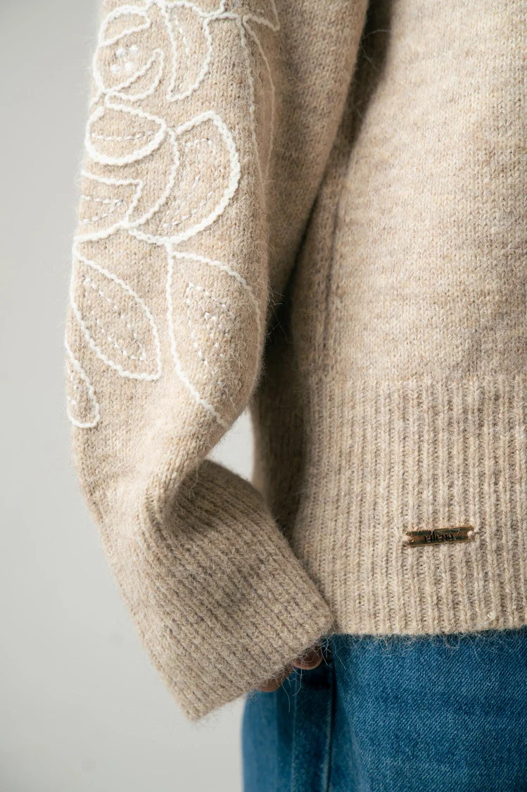 Oversized Embroidered Knit Sweater