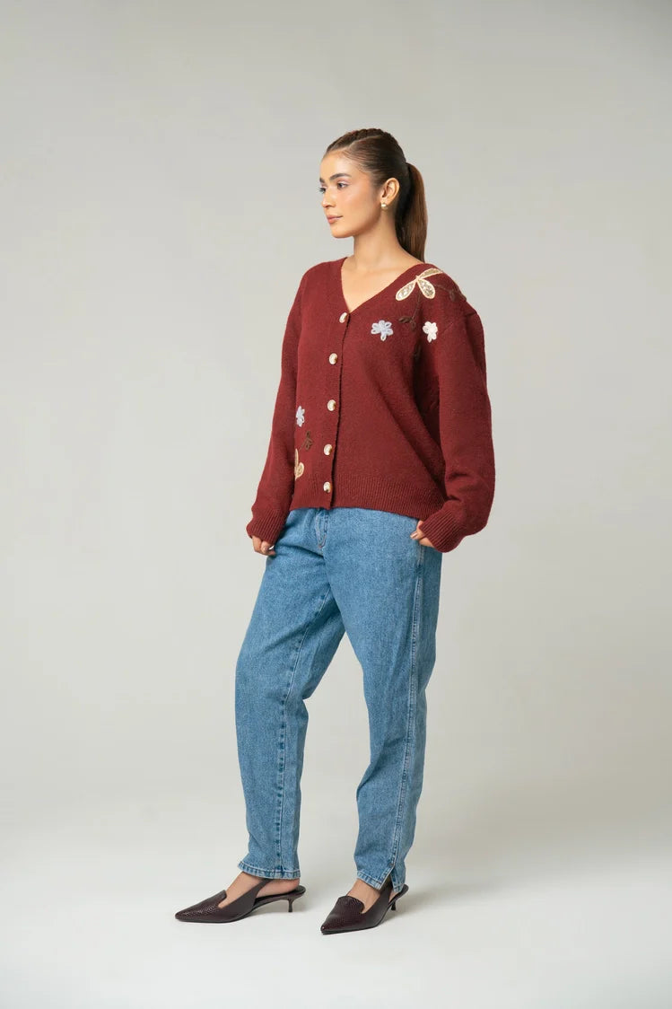 Embroidered Knit Sweater