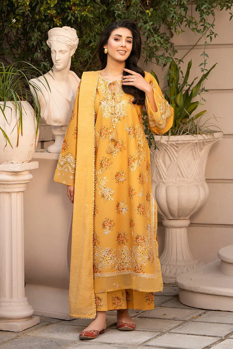 3-PC Stitched Embroidered Suit
