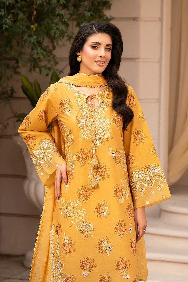 3-PC Stitched Embroidered Suit