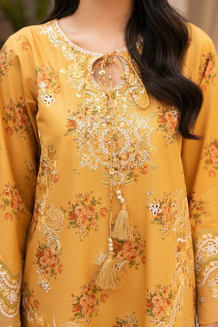 3-PC Stitched Embroidered Suit