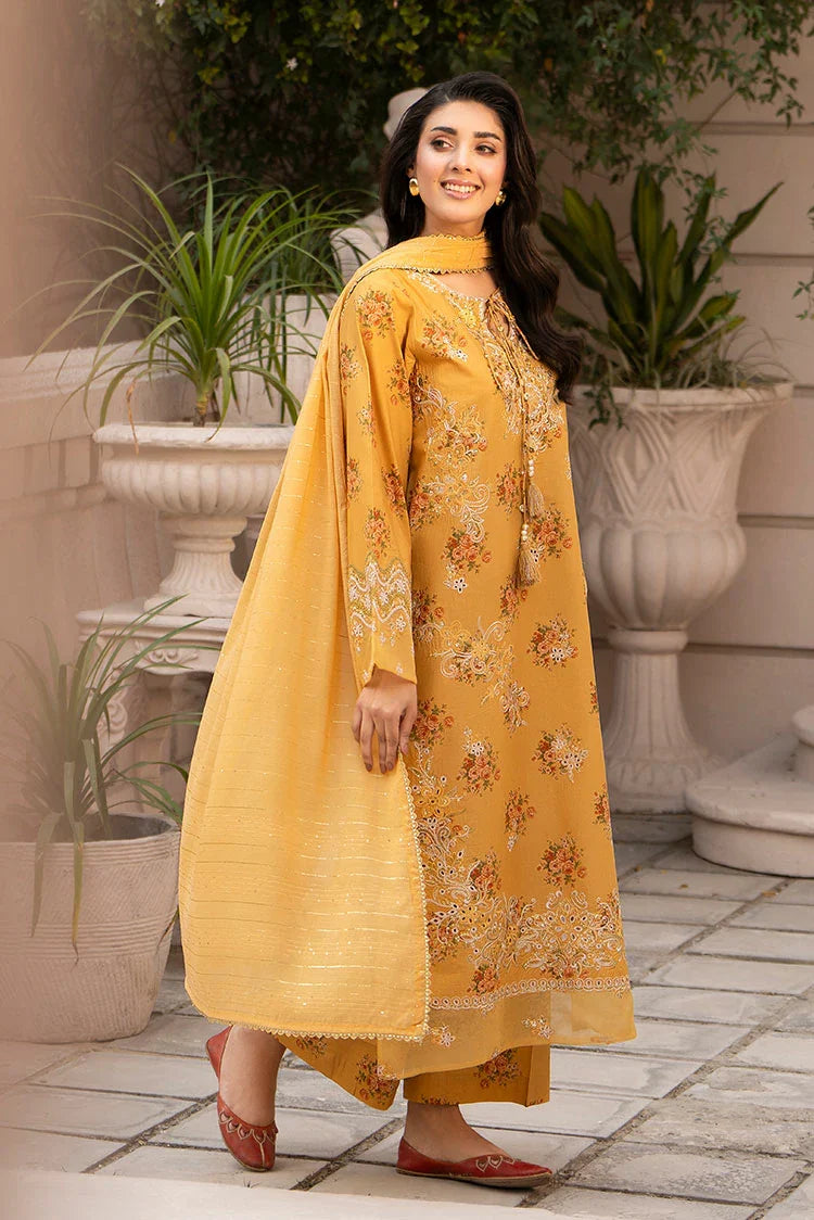 3-PC Stitched Embroidered Suit