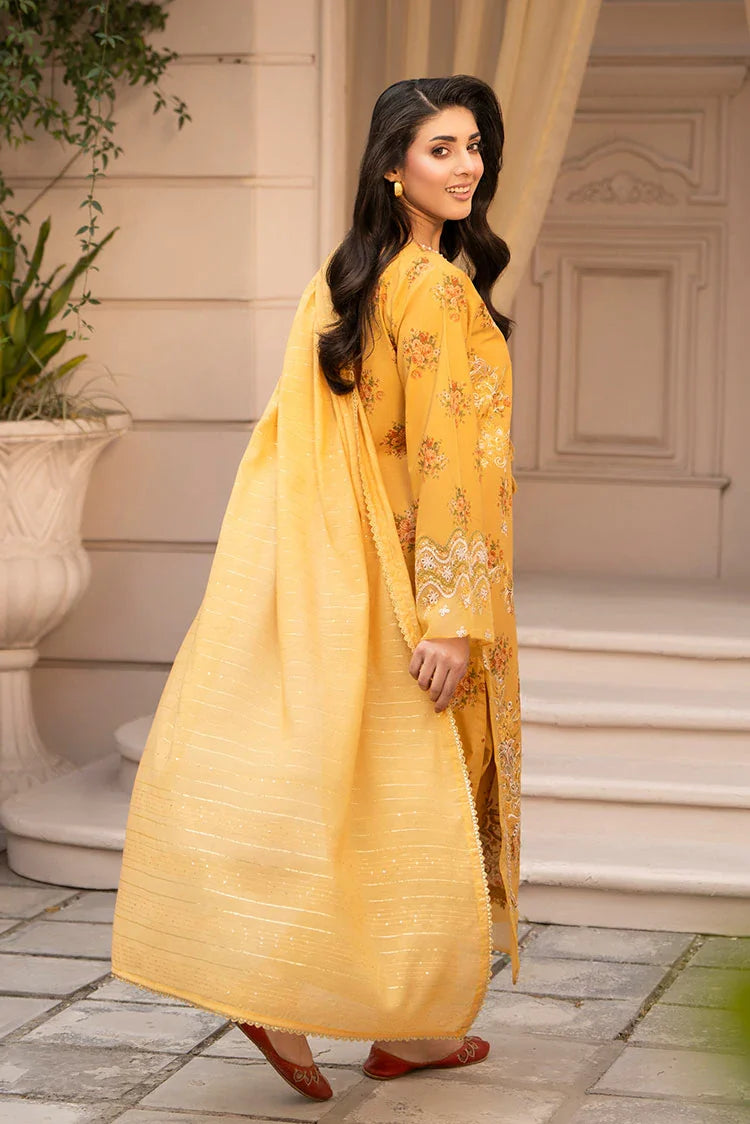 3-PC Stitched Embroidered Suit