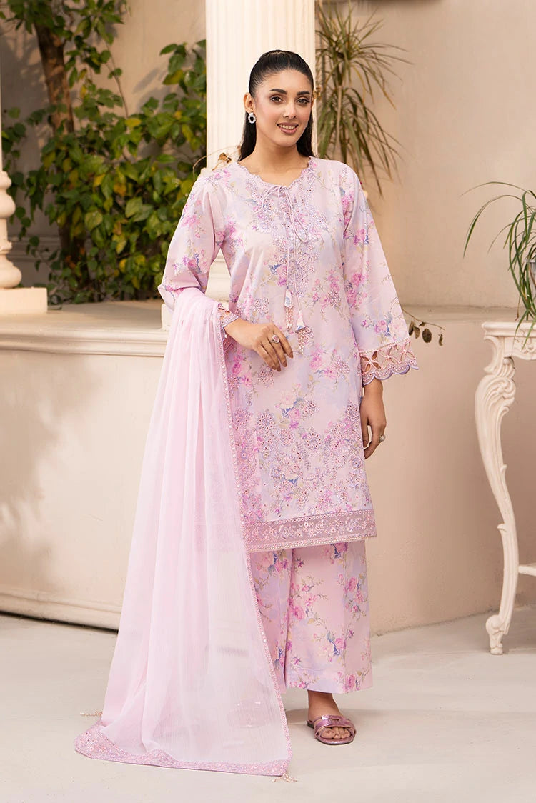 3-PC Stitched Embroidered Suit