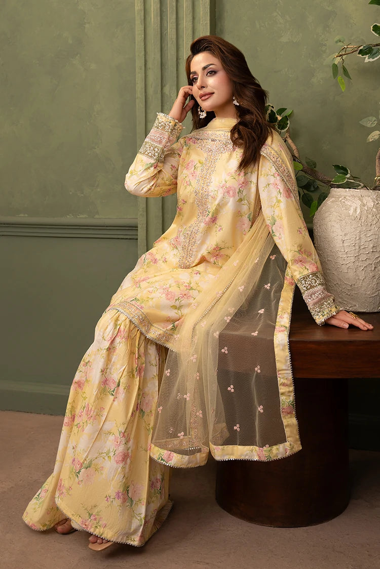 3-PC Stitched Embroidered Suit
