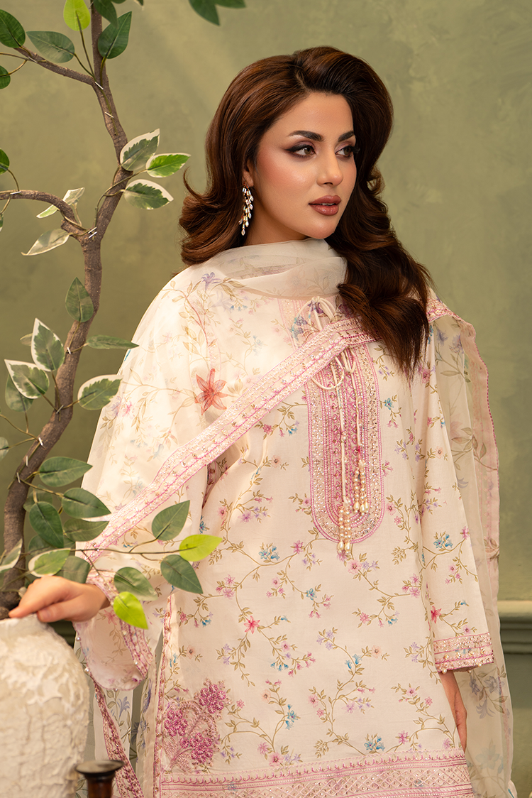 3-PC Stitched Embroidered Suit