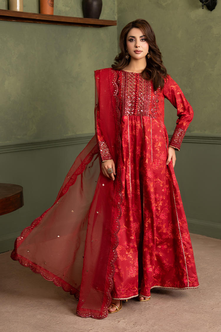 3-PC Stitched Embroidered Suit