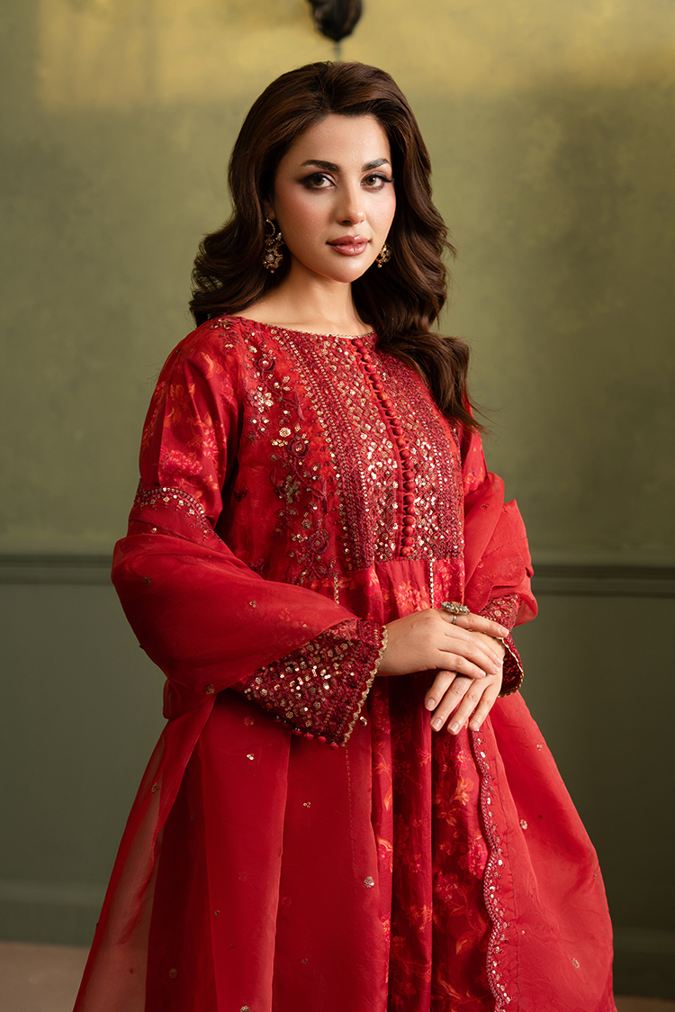 3-PC Stitched Embroidered Suit