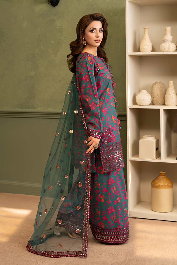 3-PC Stitched Embroidered Suit