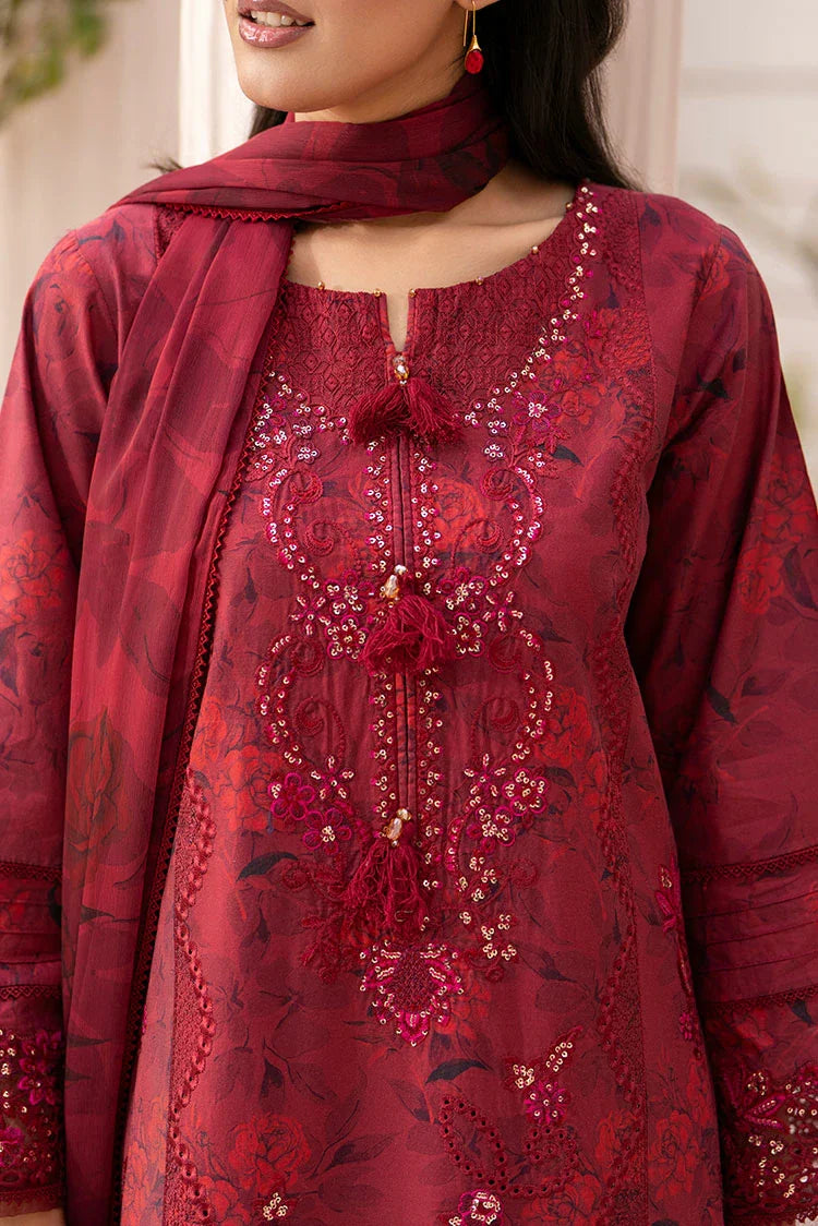 3-PC Stitched Embroidered Suit