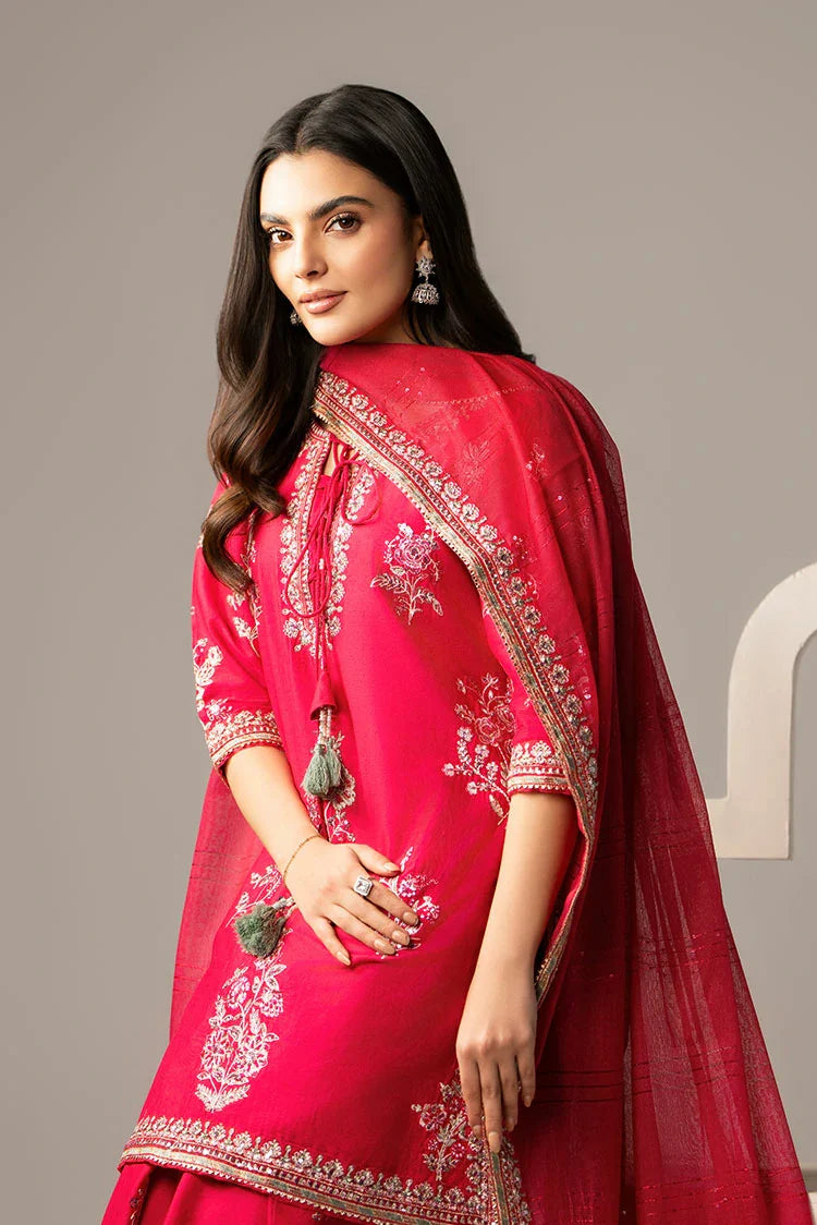 3-PC Stitched Embroidered Suit