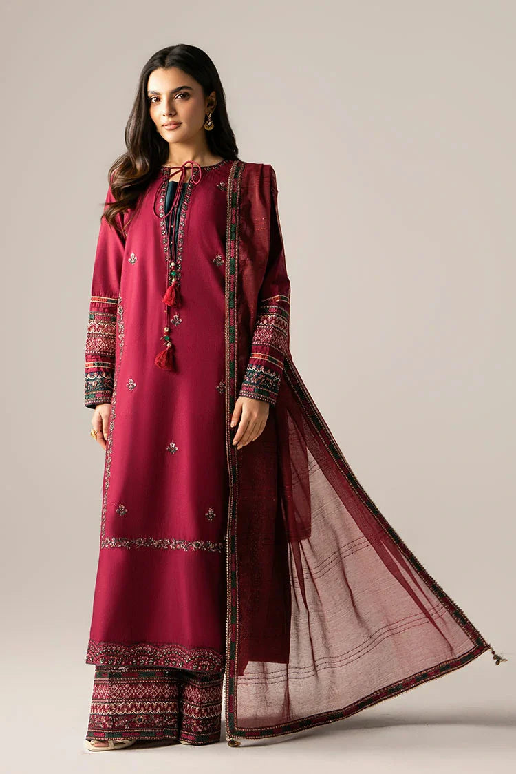 3-PC Stitched Embroidered Suit