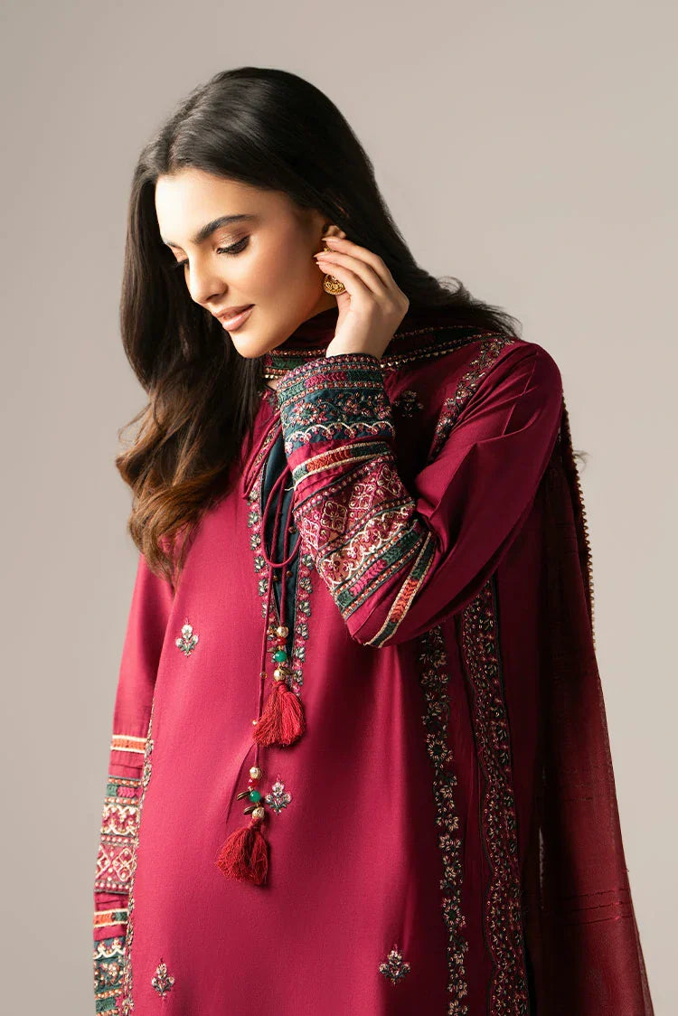 3-PC Stitched Embroidered Suit