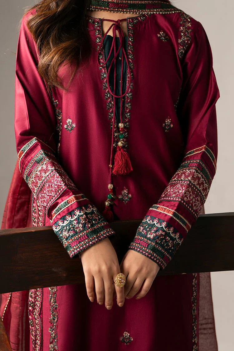 3-PC Stitched Embroidered Suit