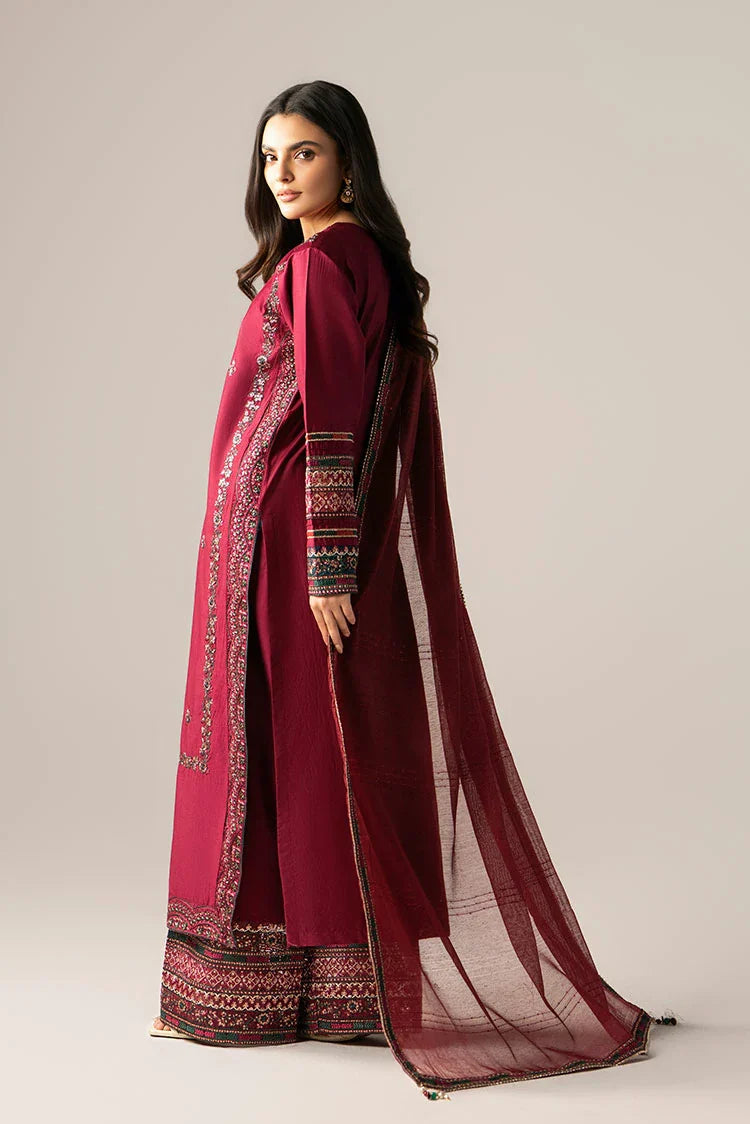 3-PC Stitched Embroidered Suit