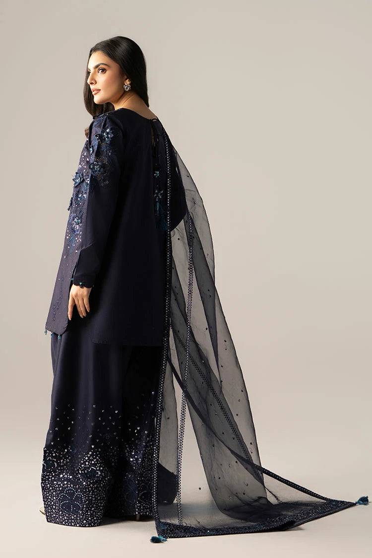 3-PC Stitched Embroidered Suit