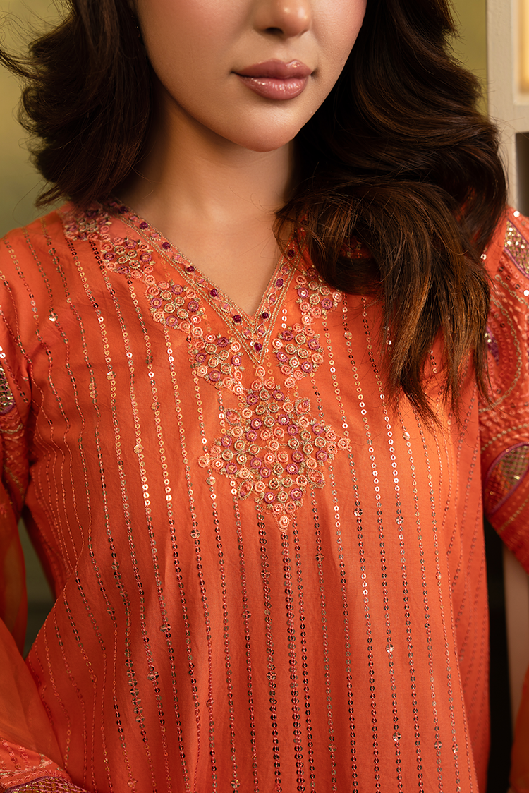 3-PC Stitched Embroidered Suit