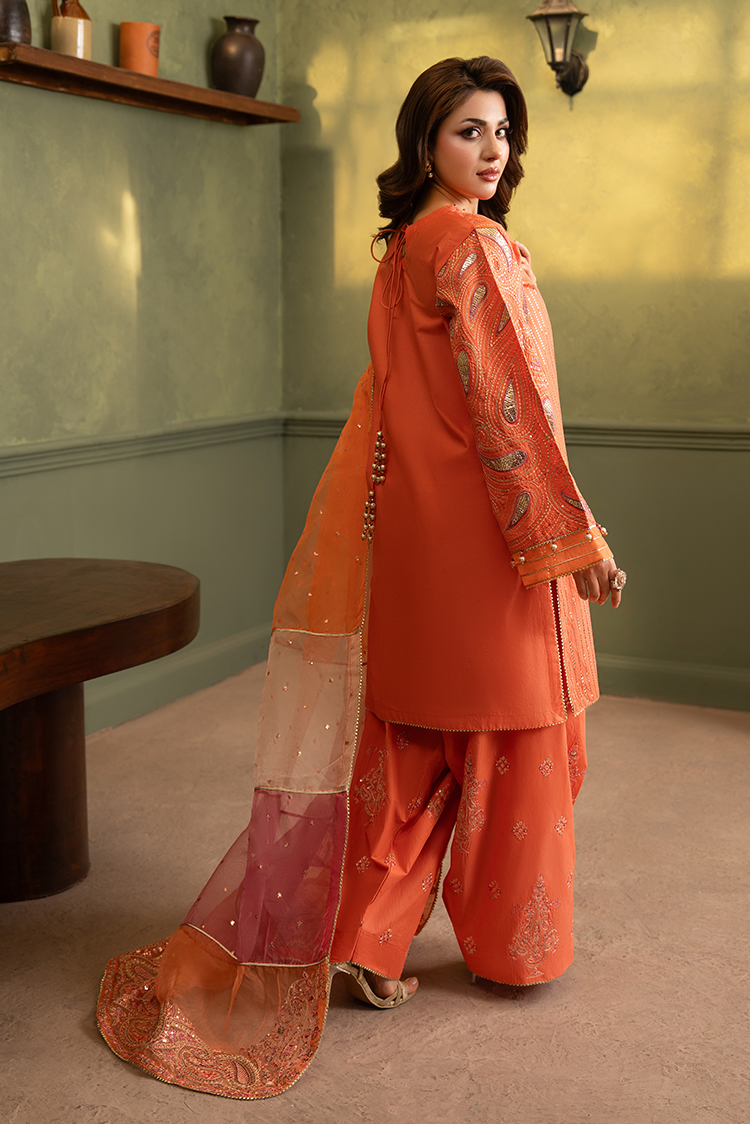 3-PC Stitched Embroidered Suit