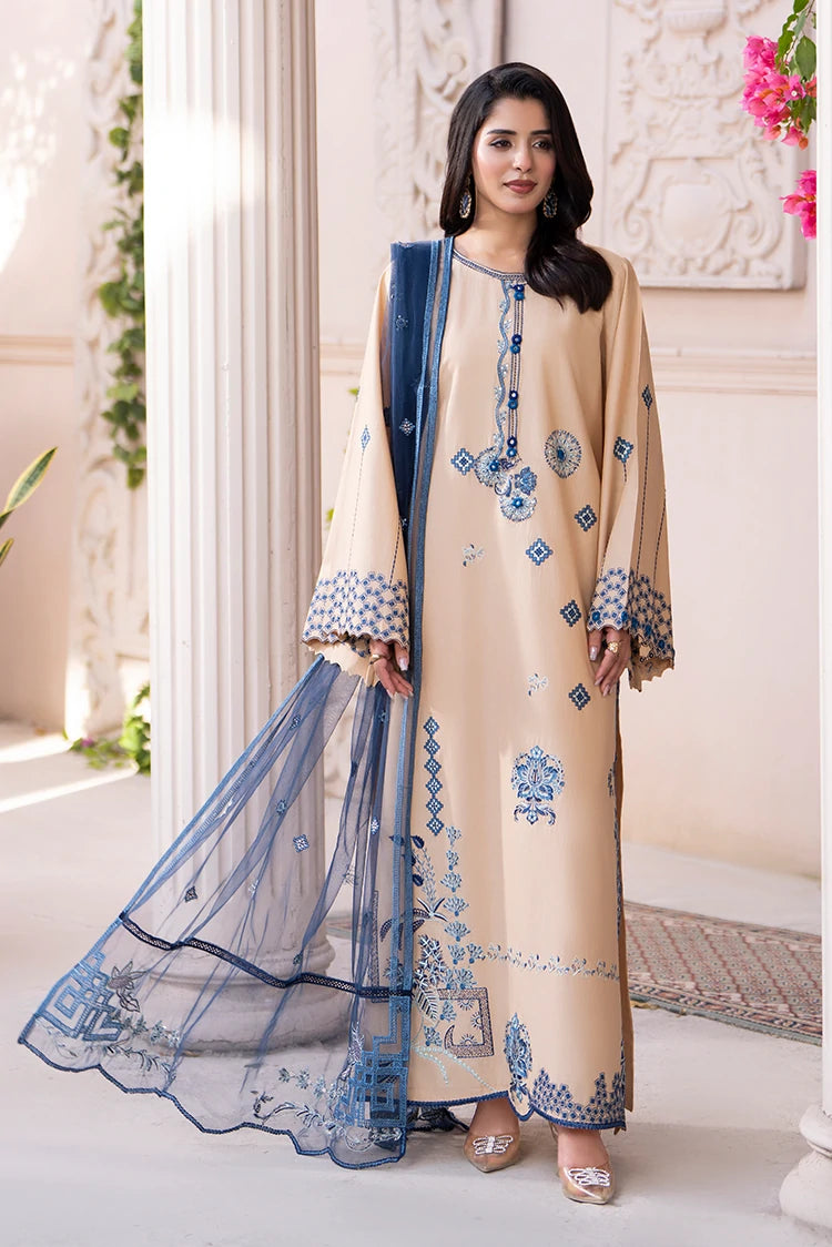 3-PC Stitched Embroidered Suit