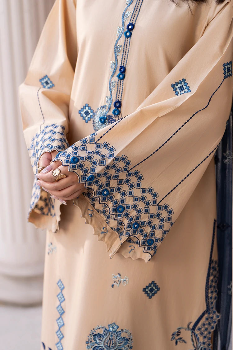 3-PC Stitched Embroidered Suit