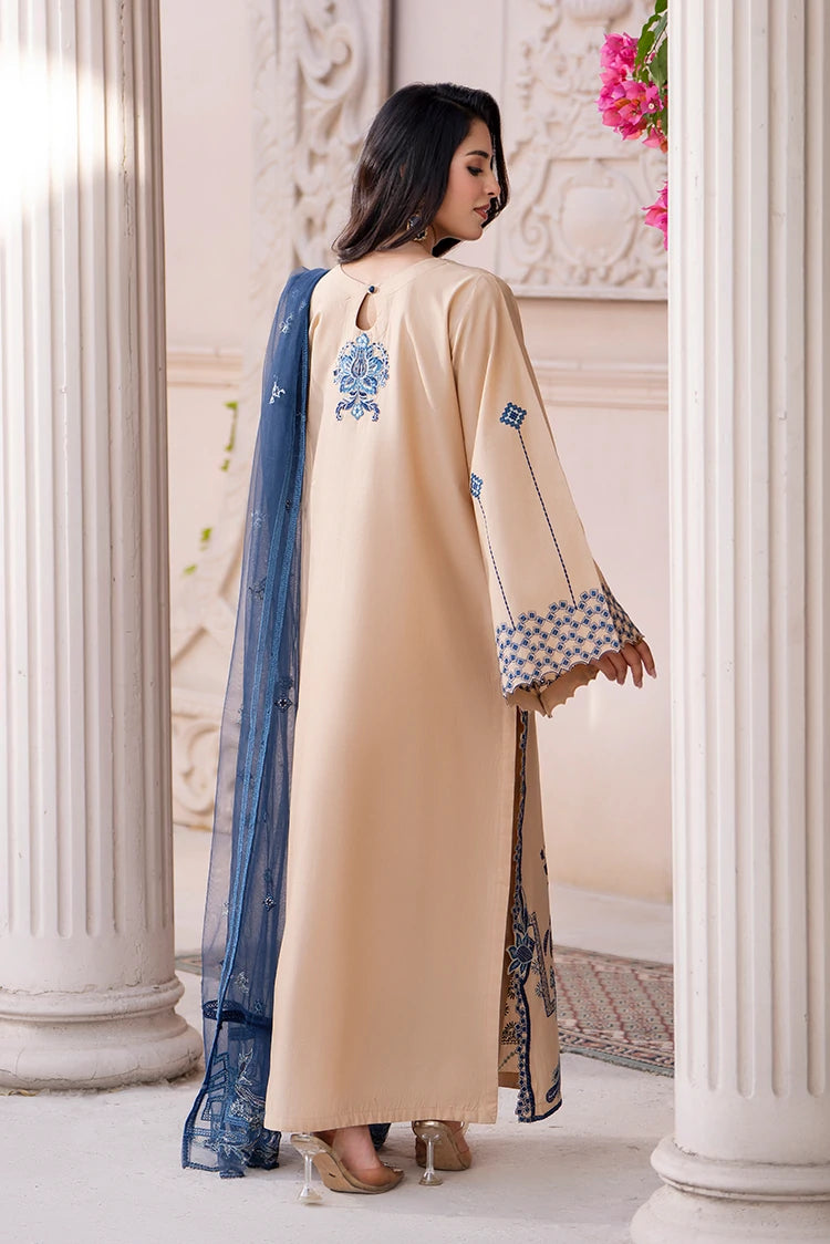 3-PC Stitched Embroidered Suit