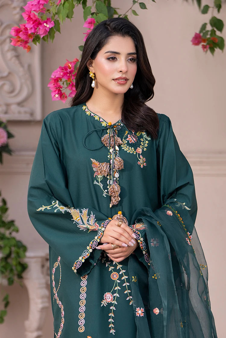 3-PC Stitched Embroidered Suit