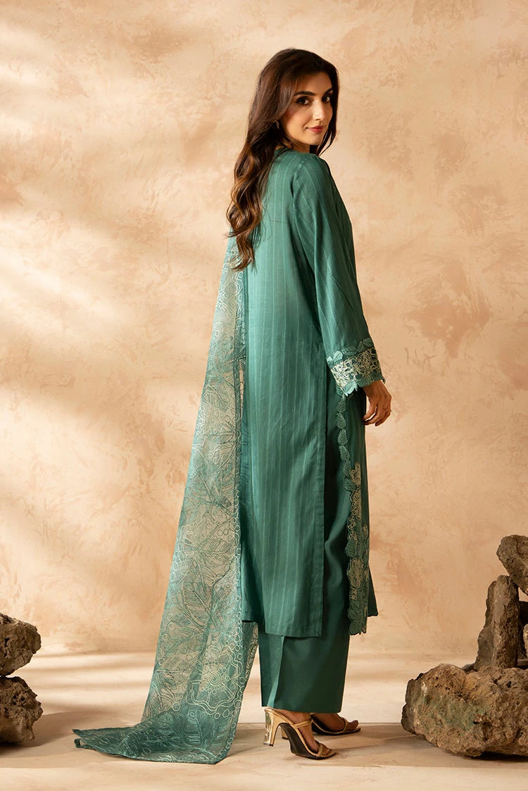 3-PC Stitched Embroidered Suit