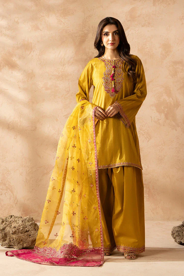 3-PC Stitched Embroidered Suit