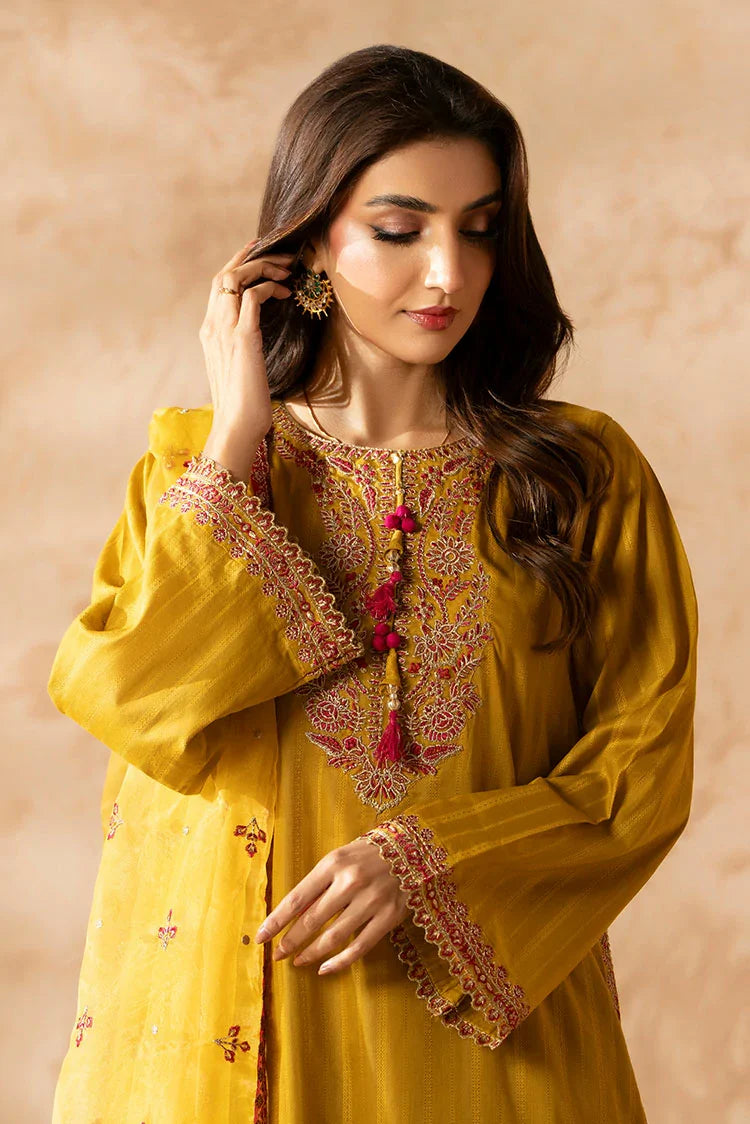 3-PC Stitched Embroidered Suit