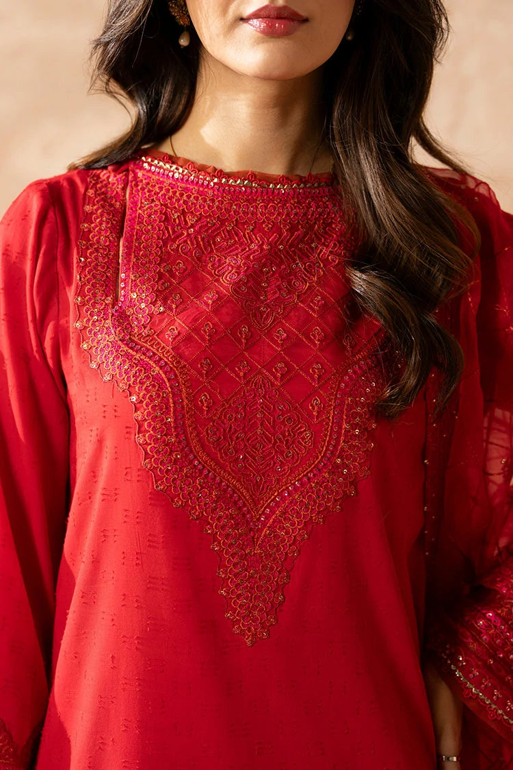 3-PC Stitched Embroidered Suit