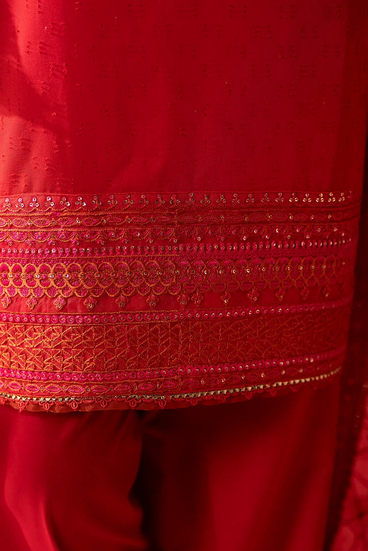 3-PC Stitched Embroidered Suit
