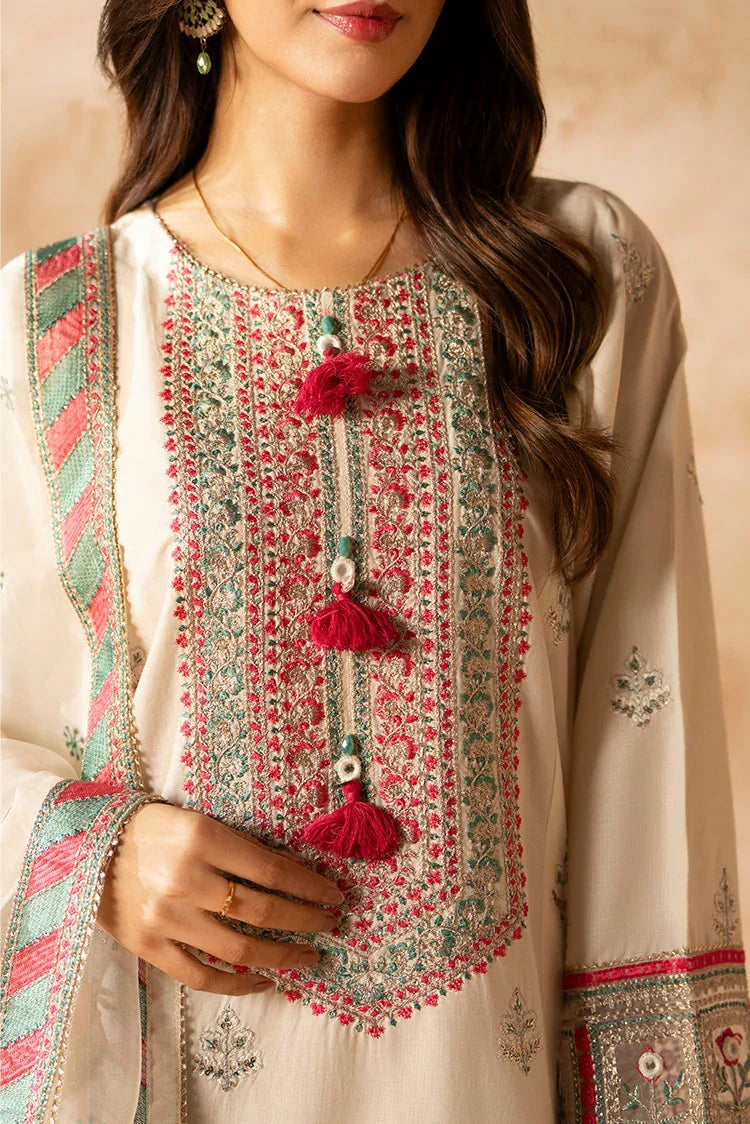 3-PC Stitched Embroidered Suit