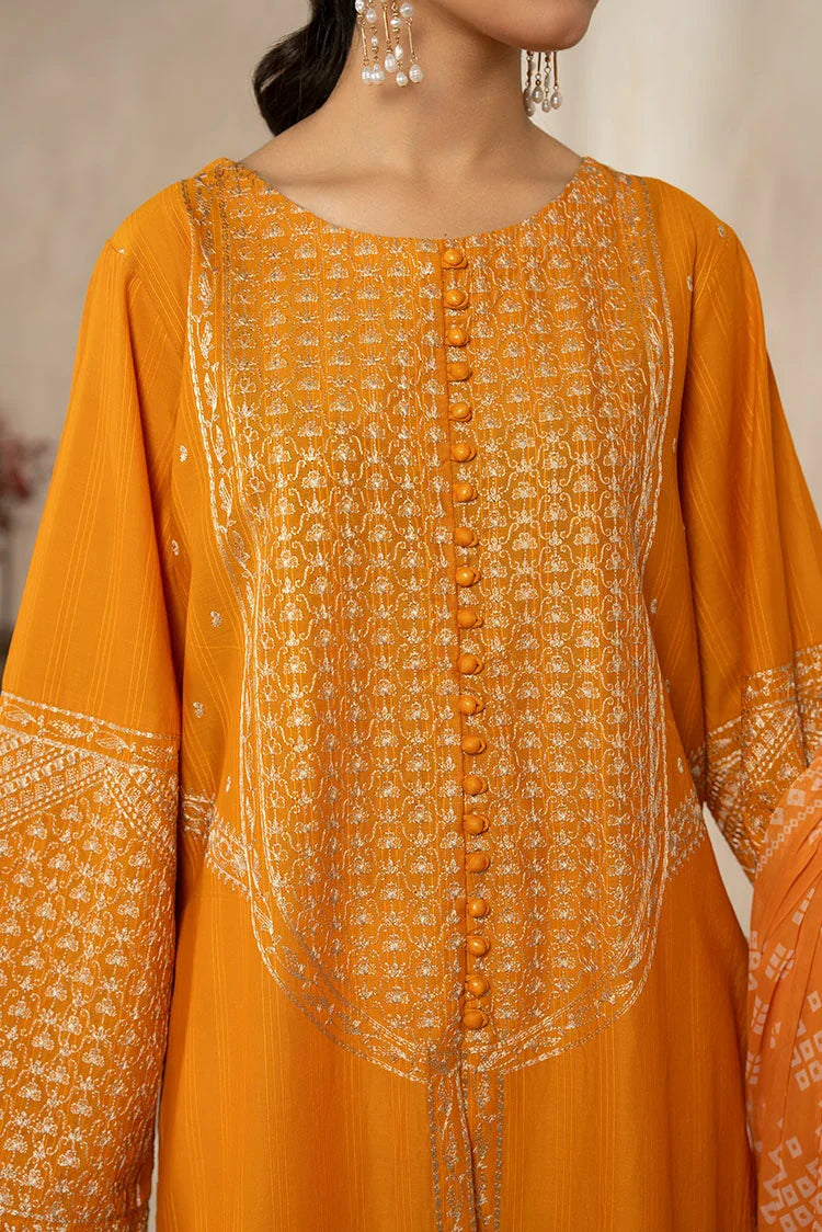 3-PC Stitched Embroidered Suit
