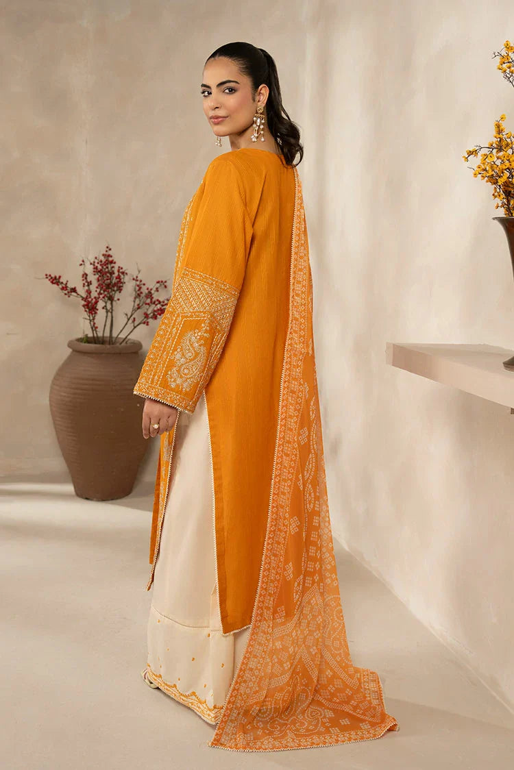 3-PC Stitched Embroidered Suit
