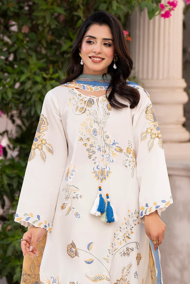 3-PC Stitched Embroidered Suit