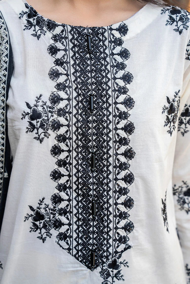 3-PC Stitched Embroidered Suit