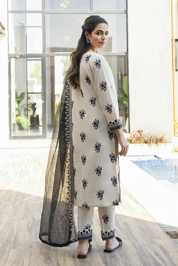 3-PC Stitched Embroidered Suit