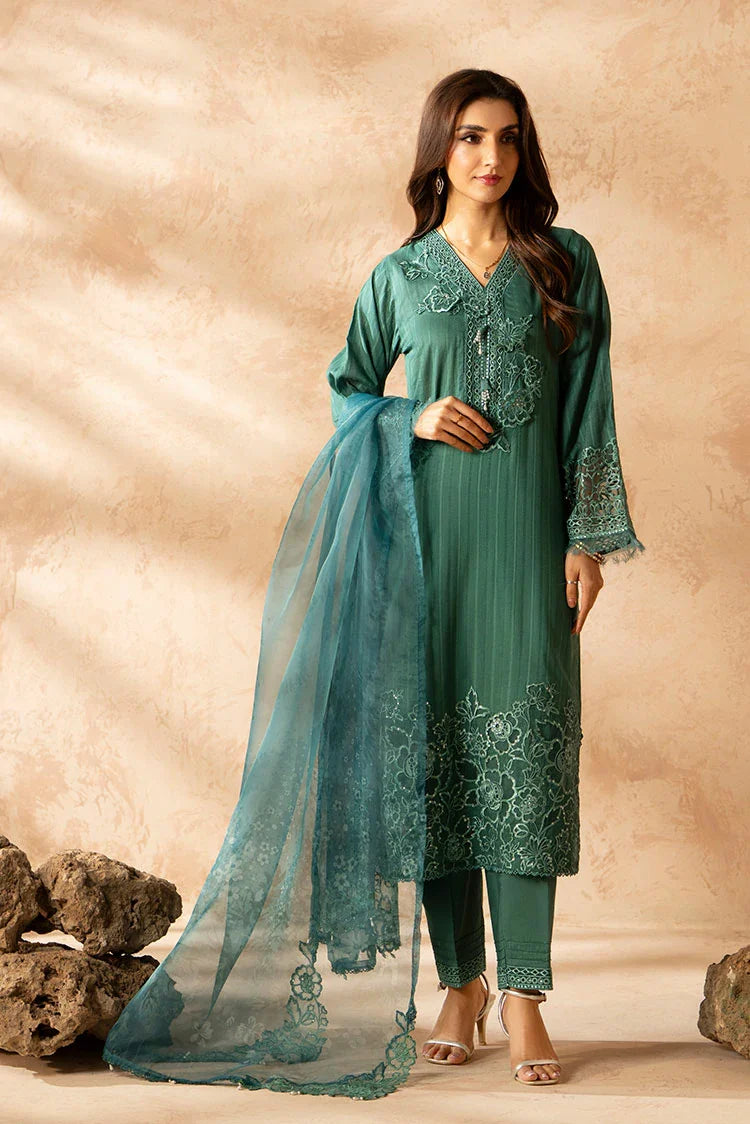 3-PC Stitched Embroidered Suit