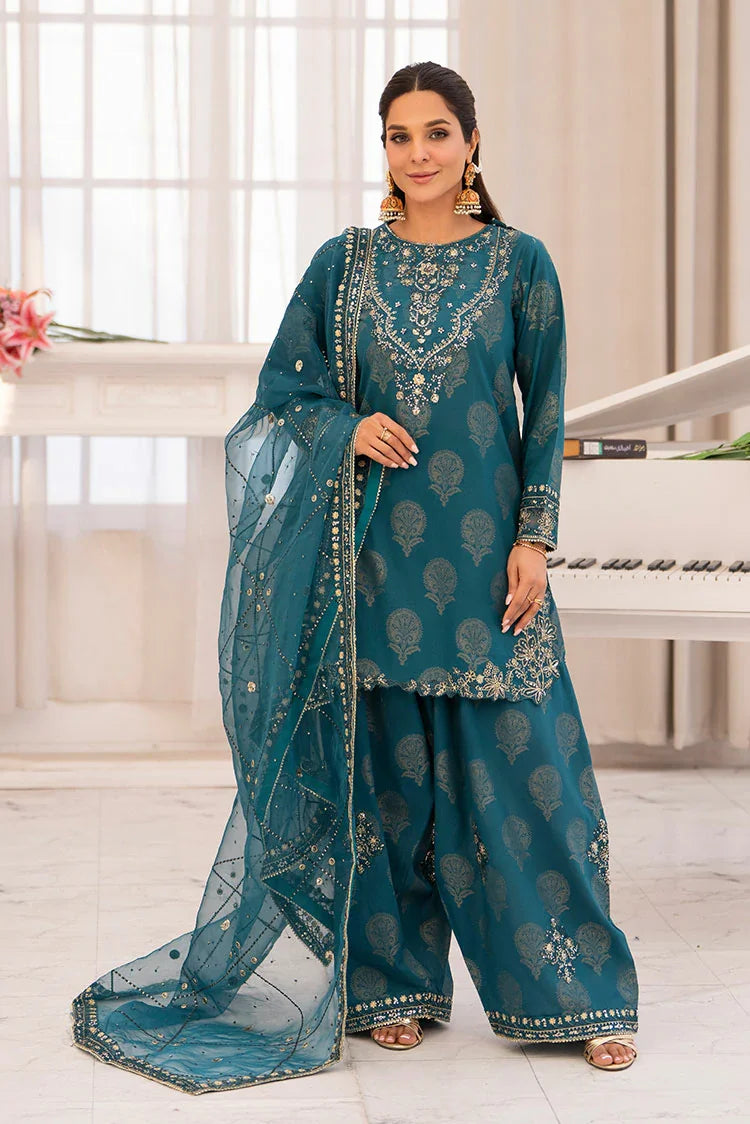 3-PC Stitched Embroidered Suit