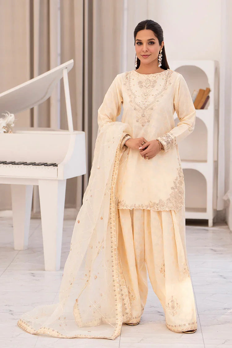 3-PC Stitched Embroidered Suit