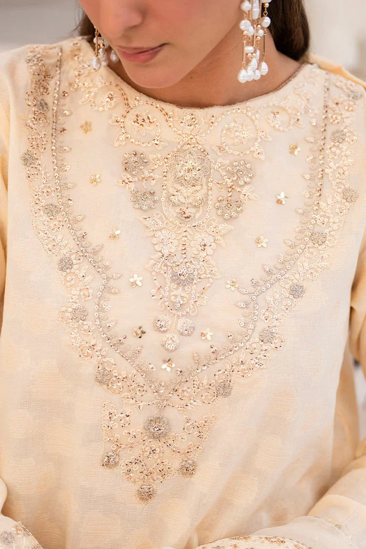 3-PC Stitched Embroidered Suit