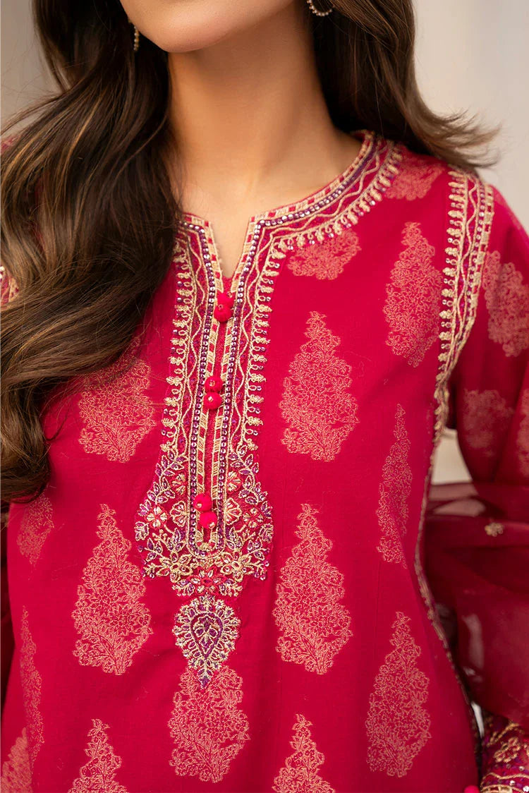 3-PC Stitched Embroidered Suit