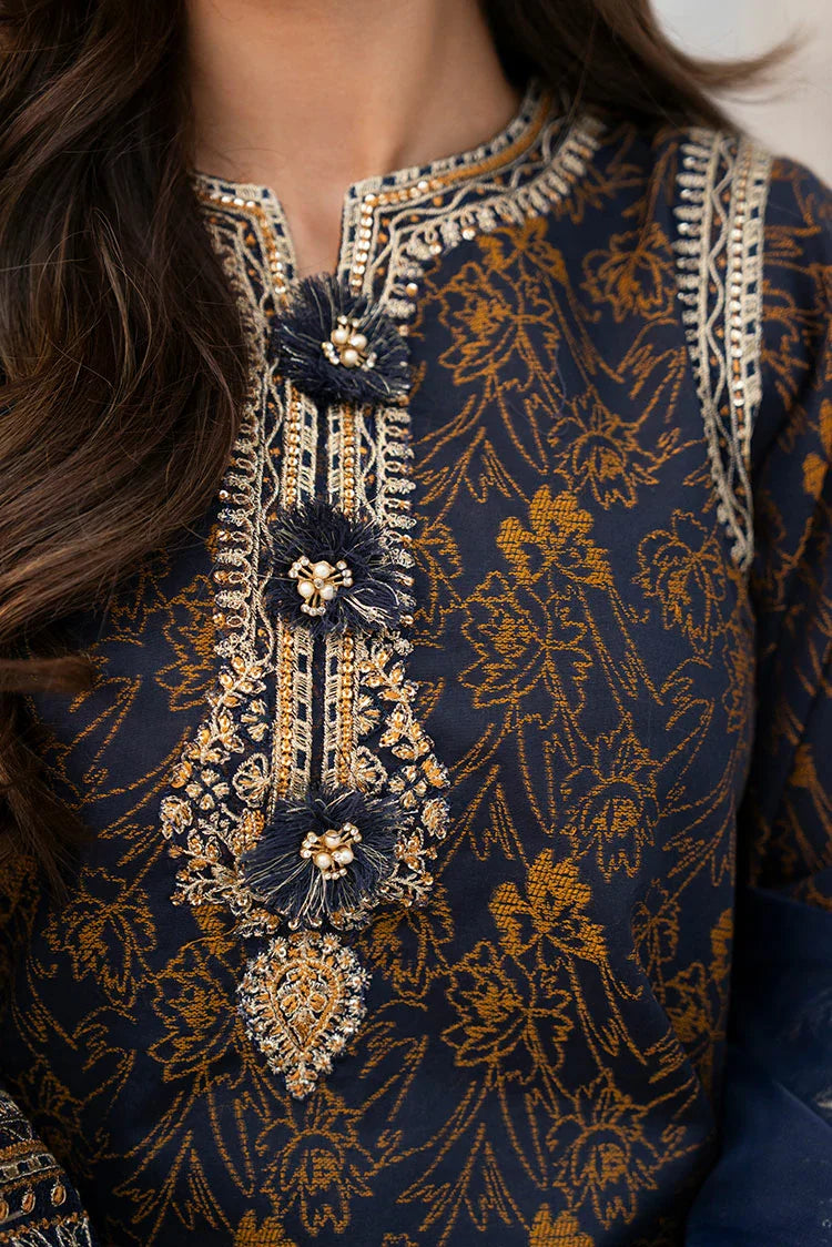 3-PC Stitched Embroidered Suit