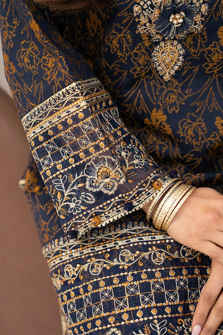 3-PC Stitched Embroidered Suit