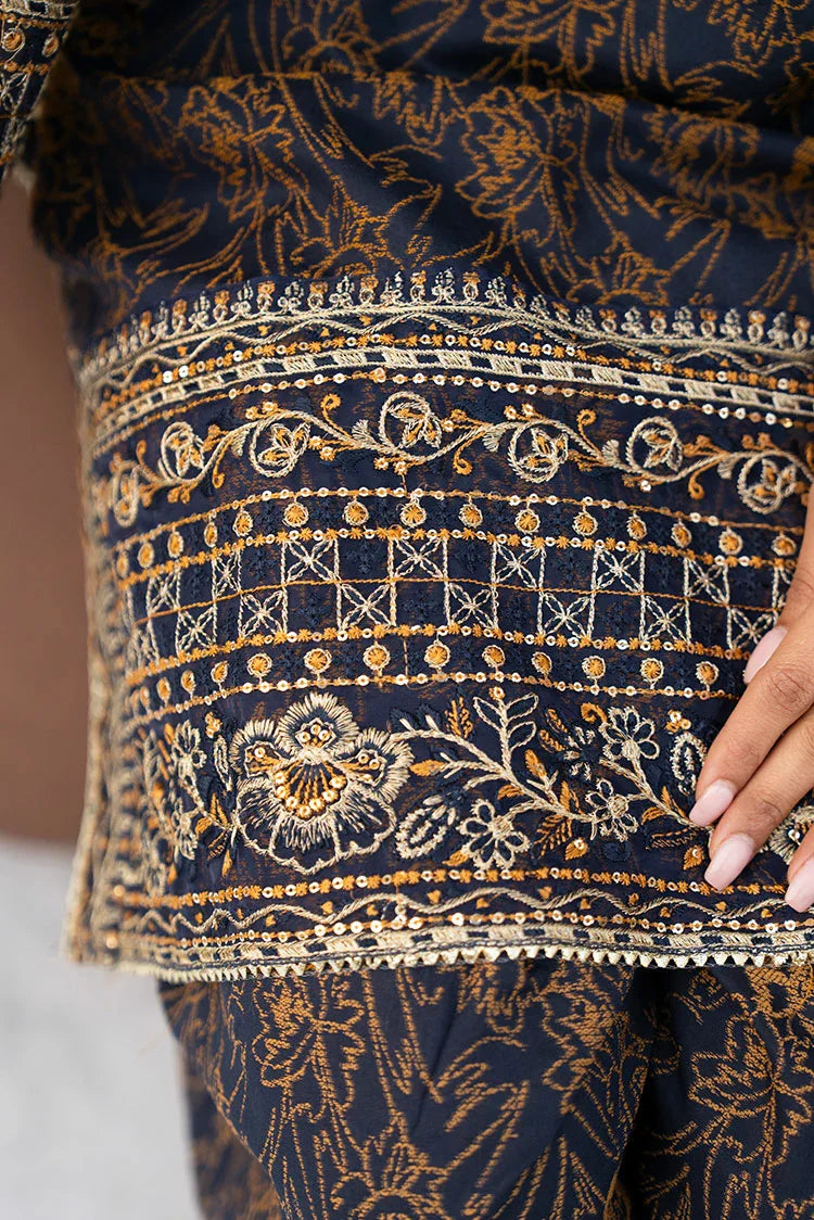 3-PC Stitched Embroidered Suit