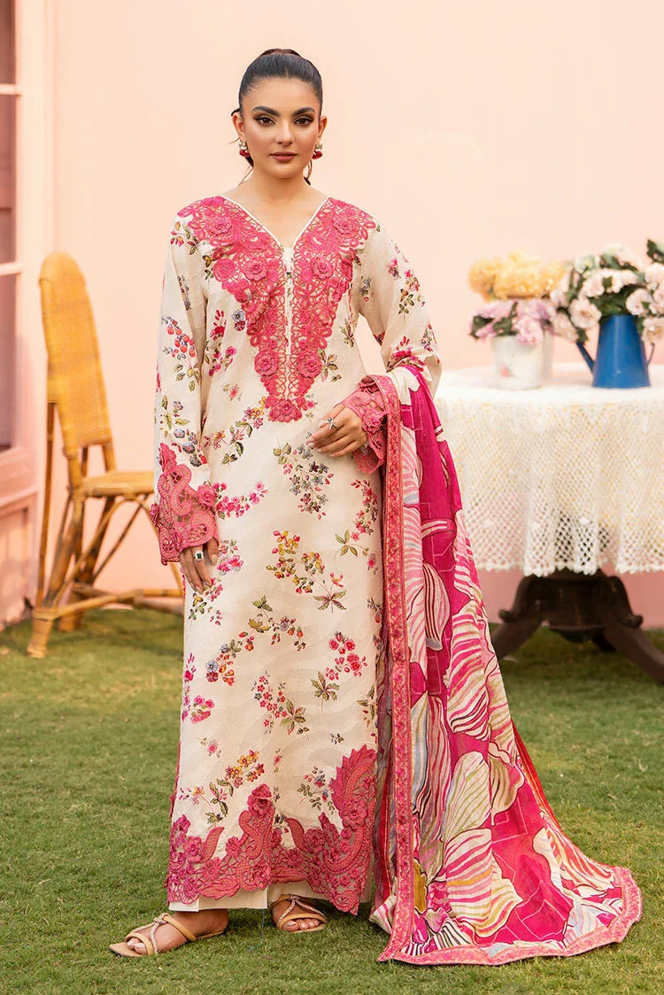 3-PC Stitched Embroidered Suit
