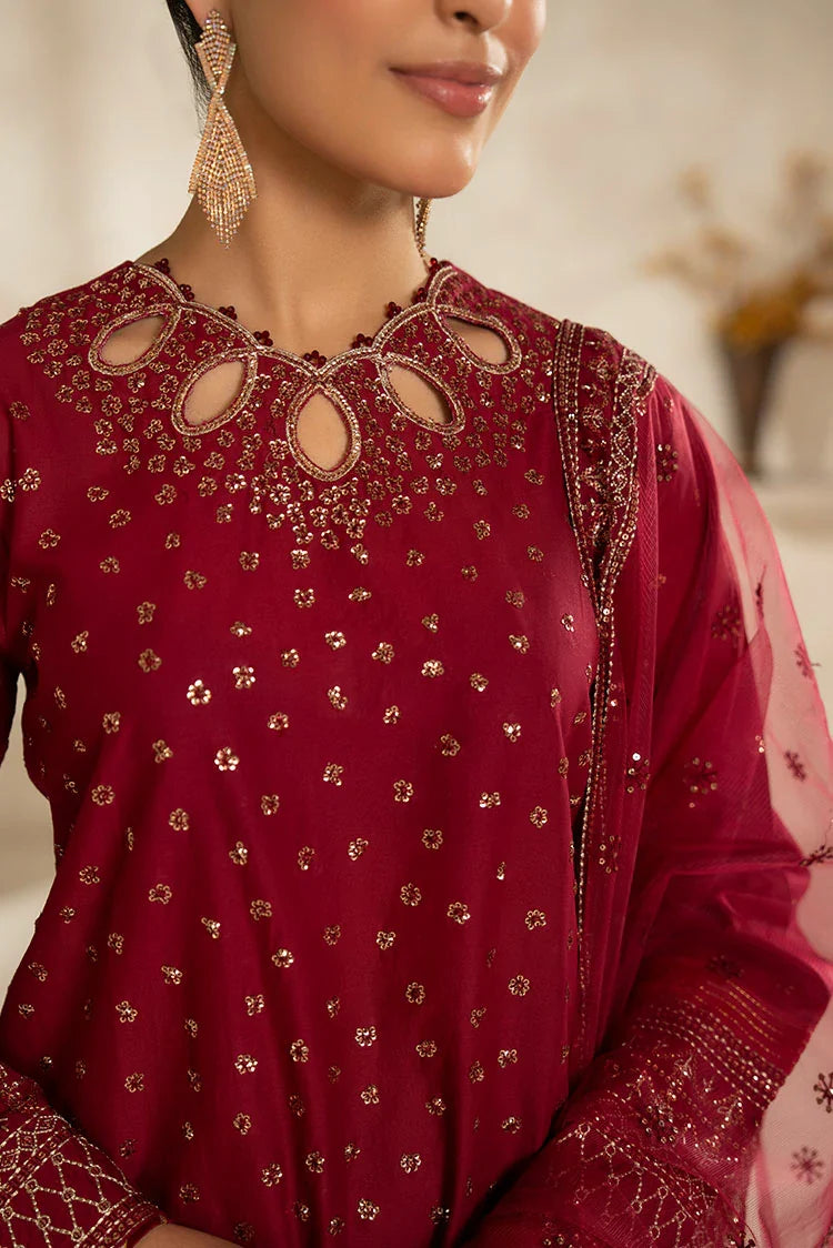 3-PC Stitched Embroidered Suit